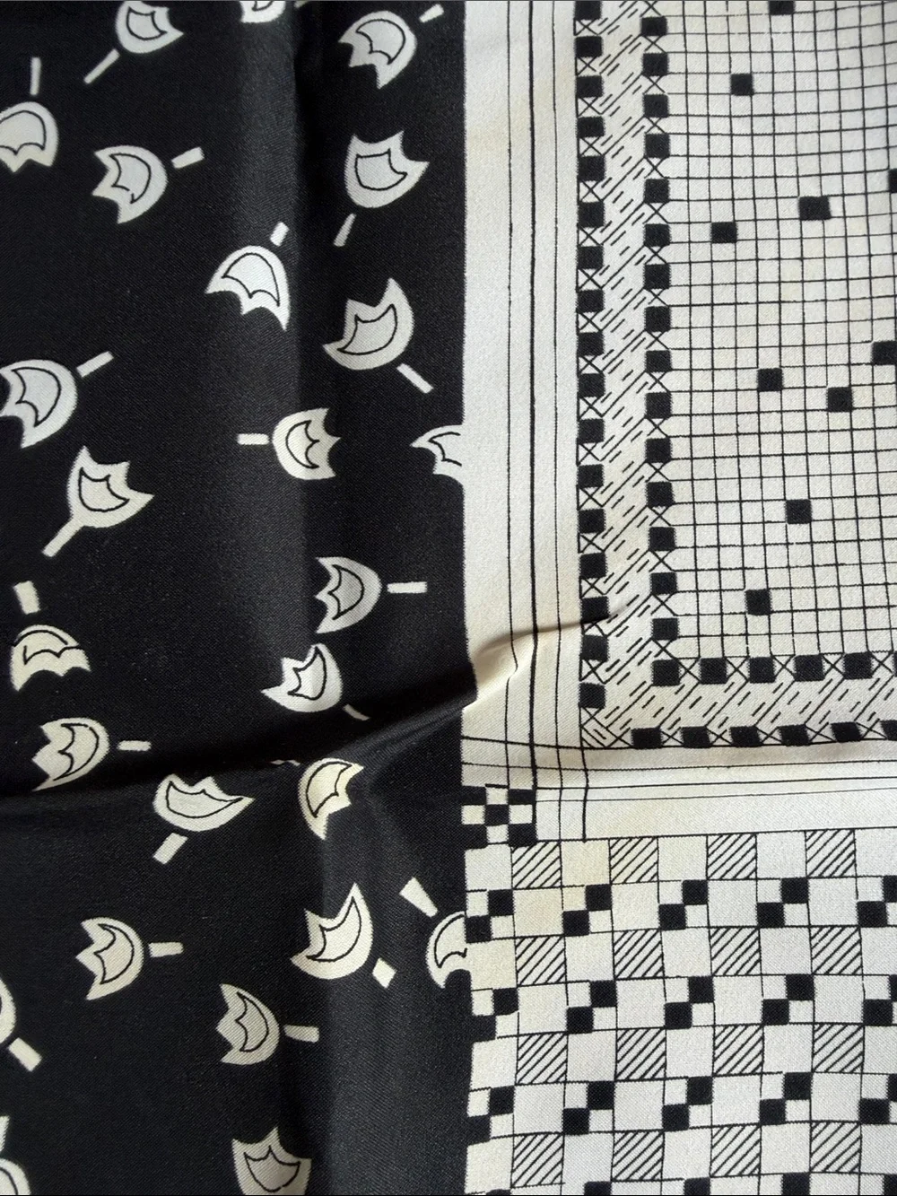 Black & White Patchwork Pattern Scarf
